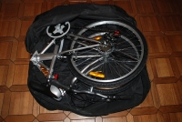A 26 inch wheel bike in a Bike Bag