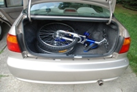 Columba folding bike in a Honda Civic