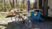 SP26S folding bikes in a camp